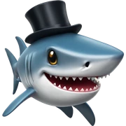 Shark with a top hat sticker