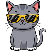 Cat with sunglasses sticker