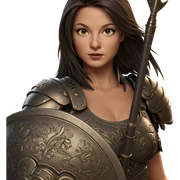 girl in armor with weapon sticker