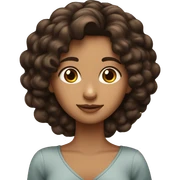 Una chica morena de pelo rizado marrón oscuro  sticker