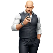bald male in stylish outfit sticker