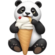 Panda eating ice cream sticker