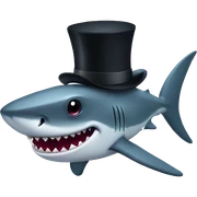Shark with a top hat sticker