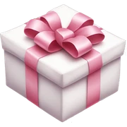 Aesthetic Christmas wrapped gift white and pink bow sticker