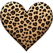 Leopard print heart  sticker