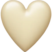 cream colored heart sticker
