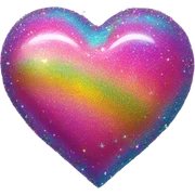 lisa frank glitter heart sticker
