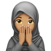 Hijabi girl with covering her face with her hand sticker