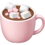 Light Pink mug of hot chocolate with marshmallows  sticker