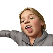 boy with closed eye sticker