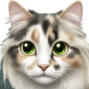 Long haired dilute calico with green eyes sticker