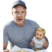 boys enjoying food day sticker