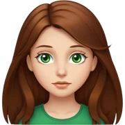 Girl long hair brown greeen eye  sticker