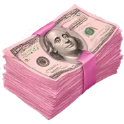 Pink money sticker