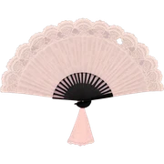 rococo pale pink fan with lace sticker