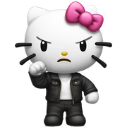 Angry hello kitty with fist  sticker