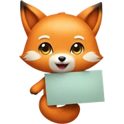 Kawaii Fox with a sign sticker