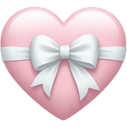 Pastel pink heart with white bow sticker