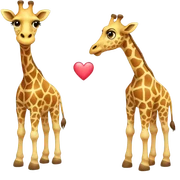 giraffe with heart sticker