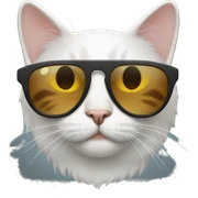 Cat with sunglasses sticker