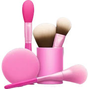 pink makeup brushes, lipstick, powder puff sticker