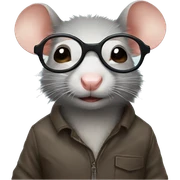rat with glasses sticker