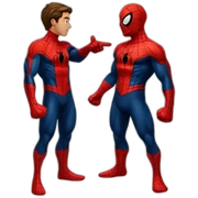 standing spiderman pointing at spiderman sticker