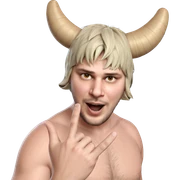 bearded boy with horns sticker