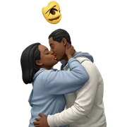 nighttime kiss of a couple sticker
