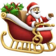 Santa sleigh sticker