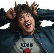 denim jacket parody portrait sticker