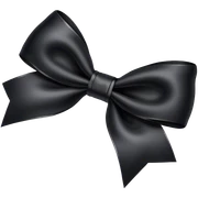 Black satin bow sticker
