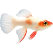 Albino full red guppy sticker