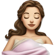 sleeping beauty brunette white girl with a silk pillow sticker