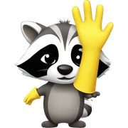 raccoon in yellow rubber gloves sticker