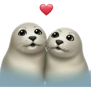 two seals in love  sticker