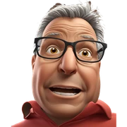 old man with glasses indoors sticker