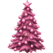pink christmas tree sticker