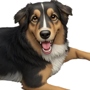 realistic dog with open mouth sticker