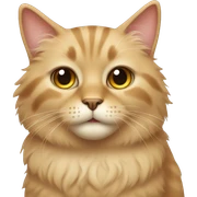Fluffy tan cat sticker