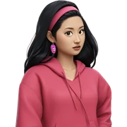 girl with long black hair sticker