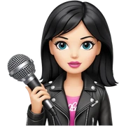 barbie rockstar   with black hair  sticker