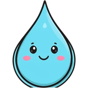 cute water droplet with a smiling face sticker