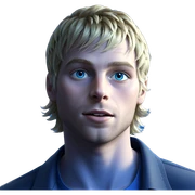 blue eyed blonde boy portrait sticker