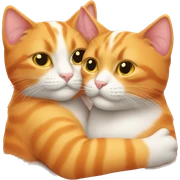 Two orange cats cuddling together sticker