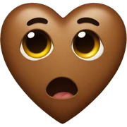 Brown heart sticker