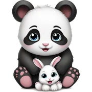 baby panda and baby bunny sticker