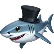 Shark with a top hat sticker