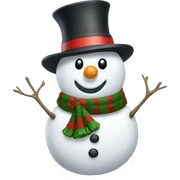 snowman with christmas hat sticker