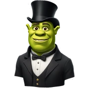 Shrek in a top hat sticker